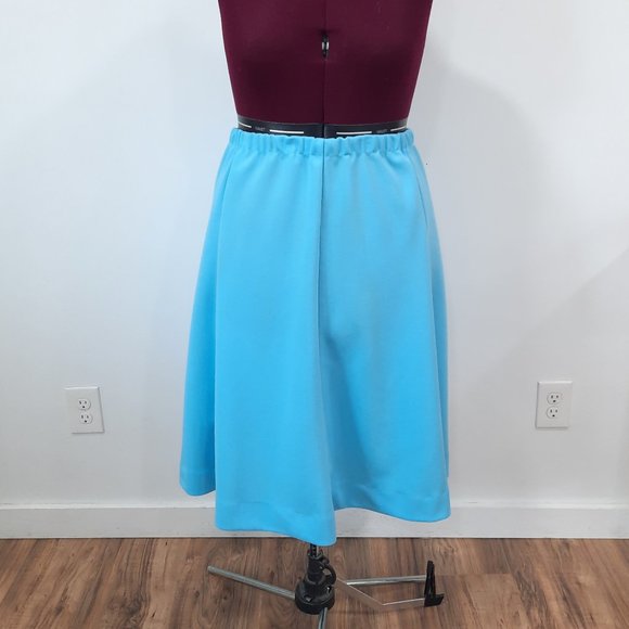 Vtg 60s blue midi skirt - Picture 8 of 8